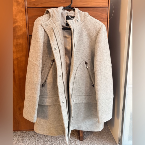 J. Crew Chateau parka Italian stadium-cloth wool HTHR DUSK/gray Size 12 - Picture 5 of 8